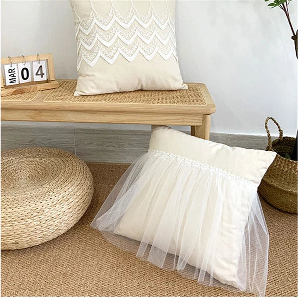 18 x 18 in Embrodiery Lace Throw Pillow Covers Case Sofa Bed Cushion Cover Decor