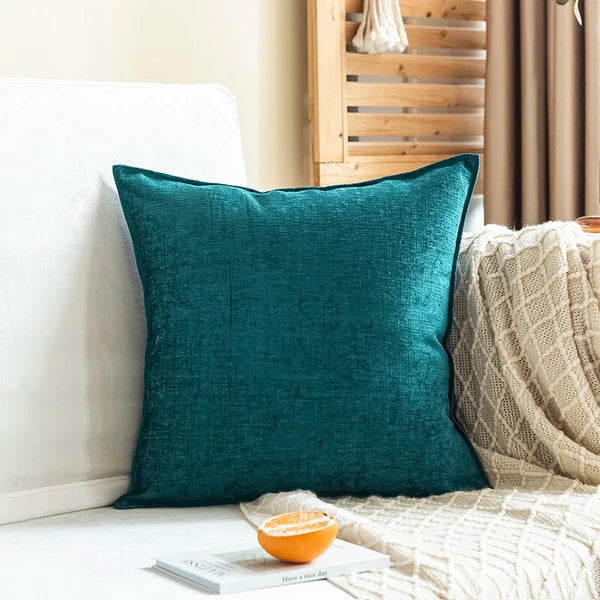 22x22in Chenille Fabric Throw Pillow Covers Sofa Bed Cushion Case Home Decor