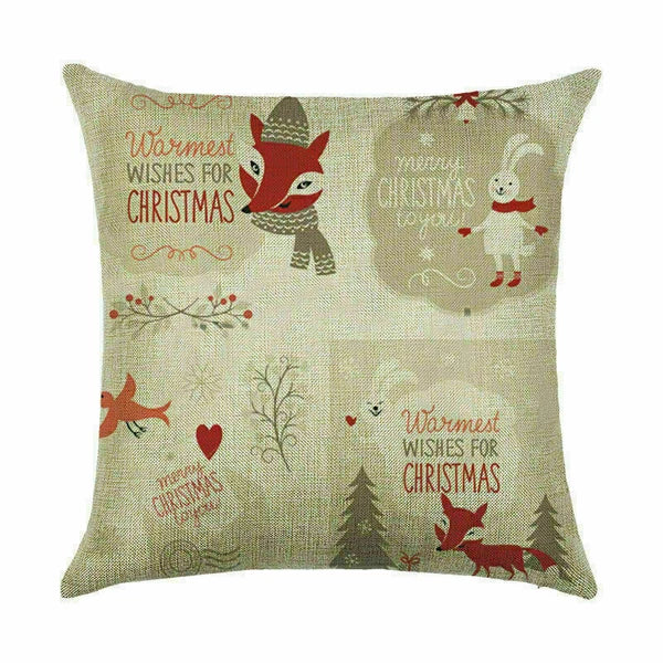 Pillow Christmas Case Sofa Car Throw Home Cover Cushion Decor Santa