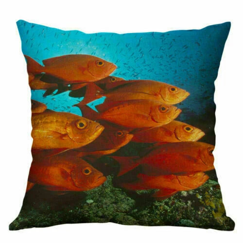 Cushion 18"Retro Pillow Decor Animal Home Cover Sea Case Sofa Throw
