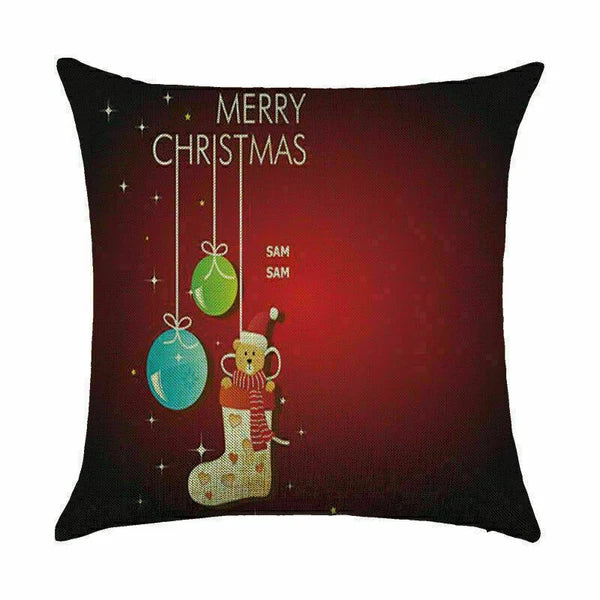 Pillow Christmas Case Sofa Car Throw Home Cover Cushion Decor Santa
