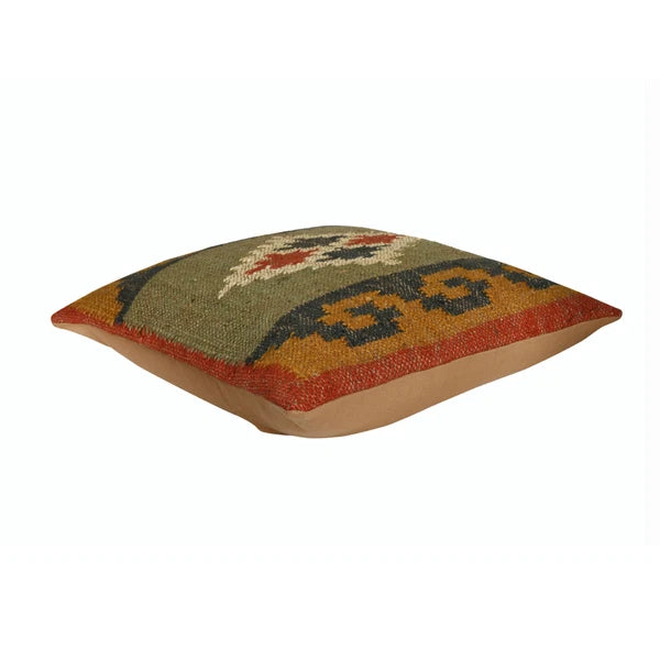 Hallway Docor Sofa Sham Pillowcase Indian Kilim Cushion Cover 2 Pc Wool jute 18"