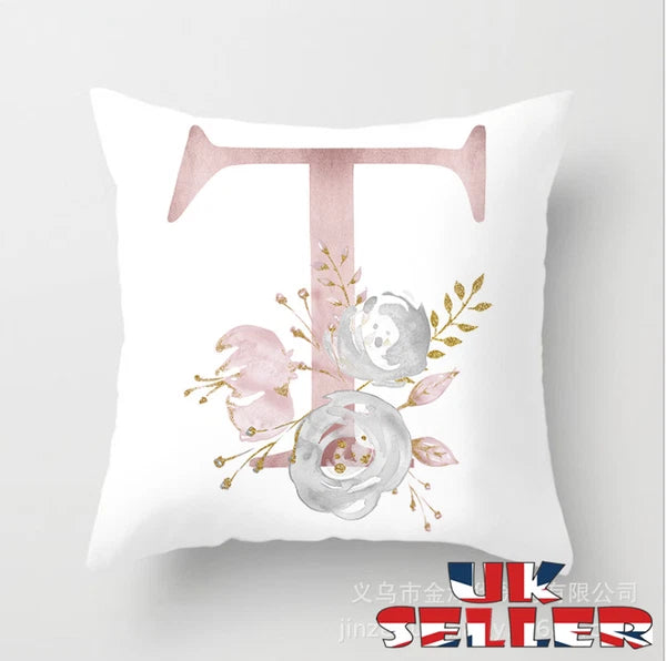 New UK LETTER POLYESTER CUSHION COVER PILLOW CASE WAIST THROW HOME SOFA DECOR