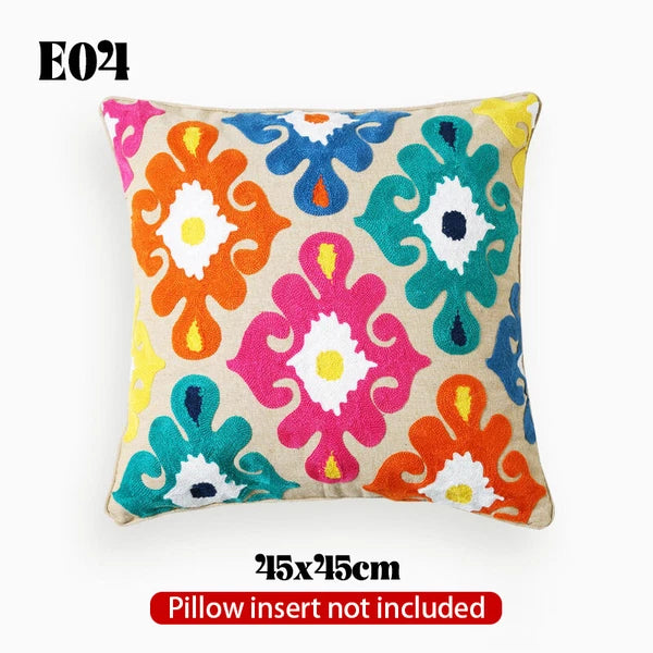 Bohemian Throw Pillowcase Cotton Embroidery Sofa Cushion Cover Decor Vintage