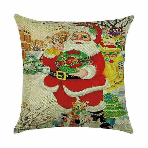 Pillow Christmas Case Sofa Car Throw Home Cover Cushion Decor Santa
