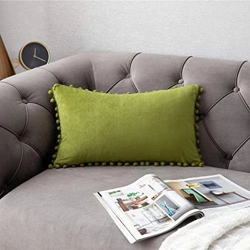 Couch Pillow Cases 12x20: 2 Pack Cozy Soft 20" x 12" (Pack of 2) Chartreuse