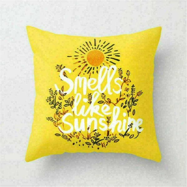 Yellow Pillow Case Sofa Car Cover Cushion Decor Waist Throw Home