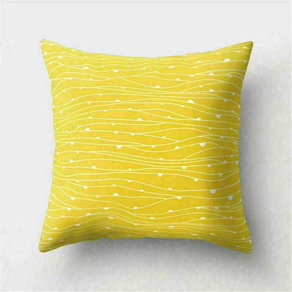 Yellow Pillow Case Sofa Car Cover Cushion Decor Waist Throw Home