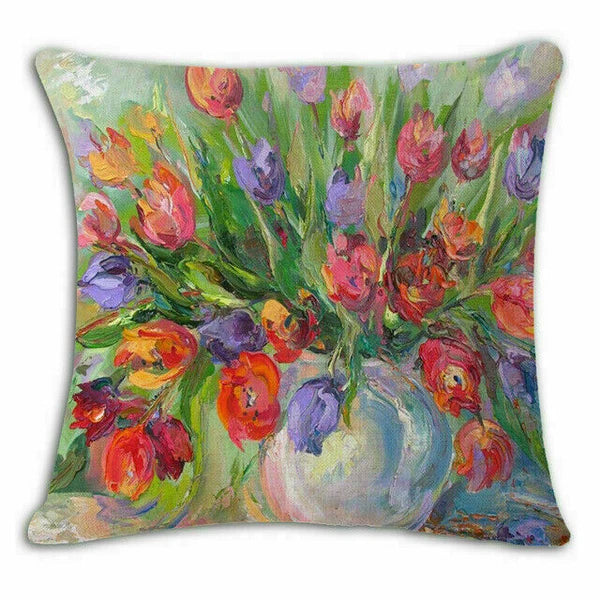 Covers 18" pillow Watercolor Flower Case Cushion Couch Poppy Poppies Floral Sofa