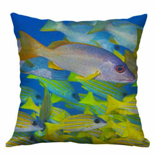 Cushion 18"Retro Pillow Decor Animal Home Cover Sea Case Sofa Throw