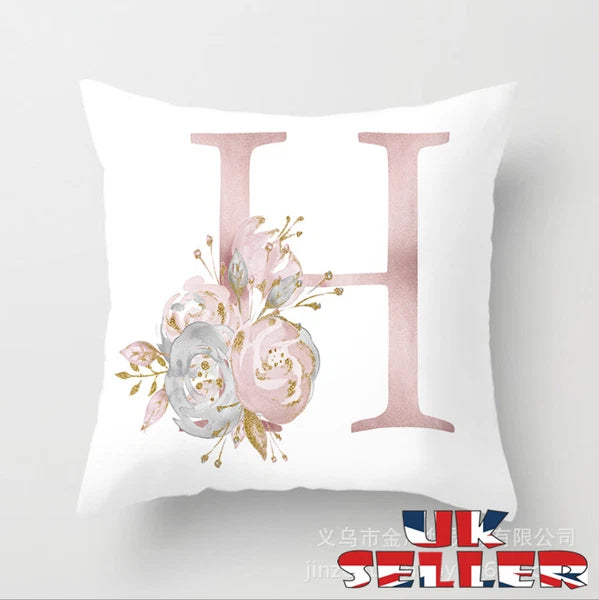 New UK LETTER POLYESTER CUSHION COVER PILLOW CASE WAIST THROW HOME SOFA DECOR