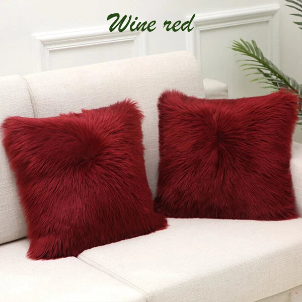45x45cm Long Plush Fluffy Cushion Cover Home Sofa Pillow Case Pillowcase C2UK