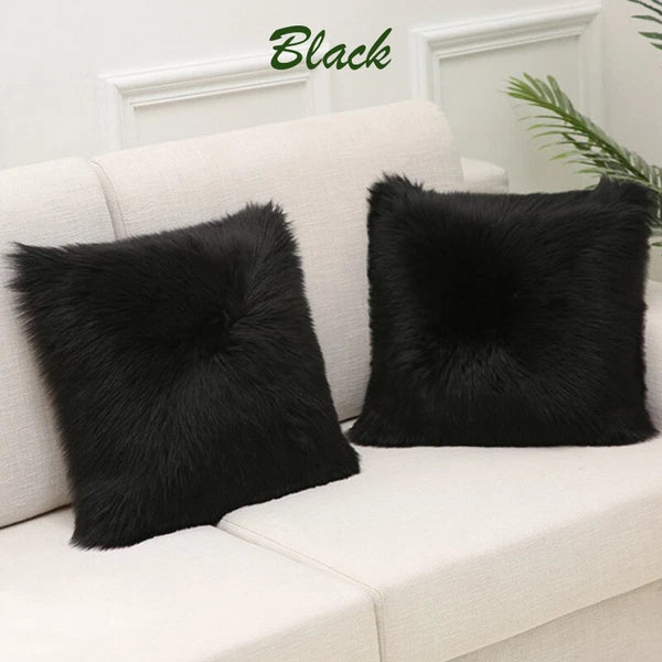 45x45cm Long Plush Fluffy Cushion Cover Home Sofa Pillow Case Pillowcase C2UK