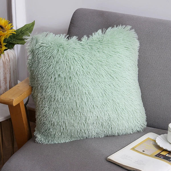40CM x 40CM Fluffy Faux Soft Plush Pillow Case Cover Cushion Home Bed Sofa Decor