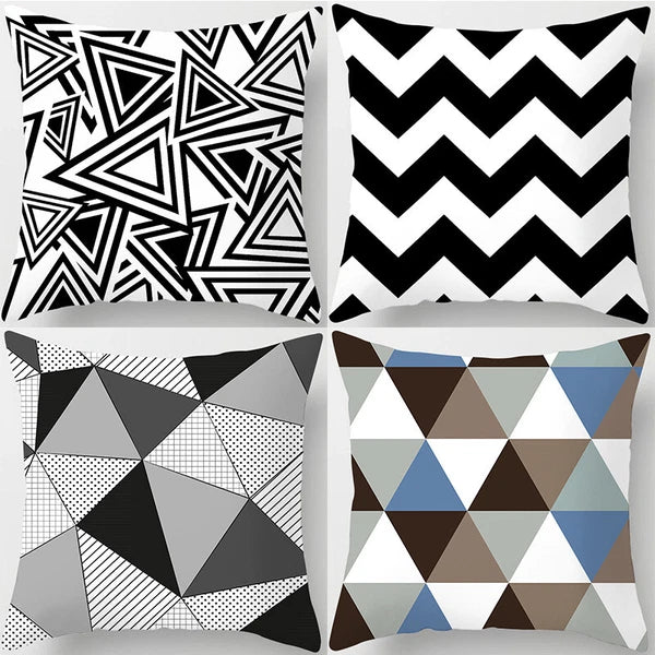 UK 4PCS SET POLYESTER CUSHION COVER PILLOW CASE HOME SOFA DECOR