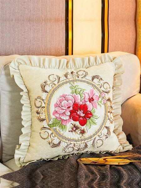 22x22in Jacquard Chenille Farbic Throw Pillow Covers Sofa Bed Cushion Cover Case