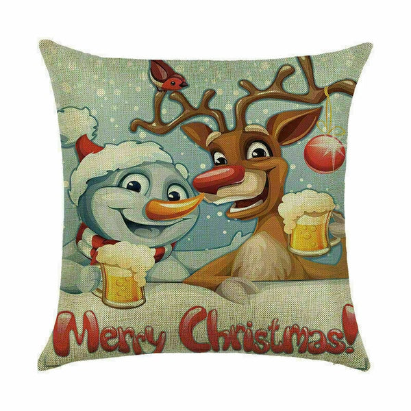Pillow Christmas Case Sofa Car Throw Home Cover Cushion Decor Santa