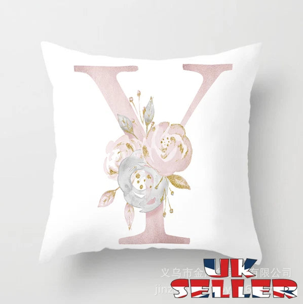 New UK LETTER POLYESTER CUSHION COVER PILLOW CASE WAIST THROW HOME SOFA DECOR