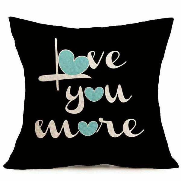 Sofa Decor Pillow Words Throw Cover Case Cushion Love Print