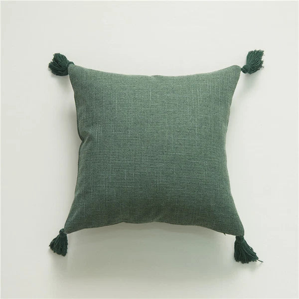 New 18" Cotton Linen With Tassels Sofa Bed Cushion Cover Pillowcase Home Decors